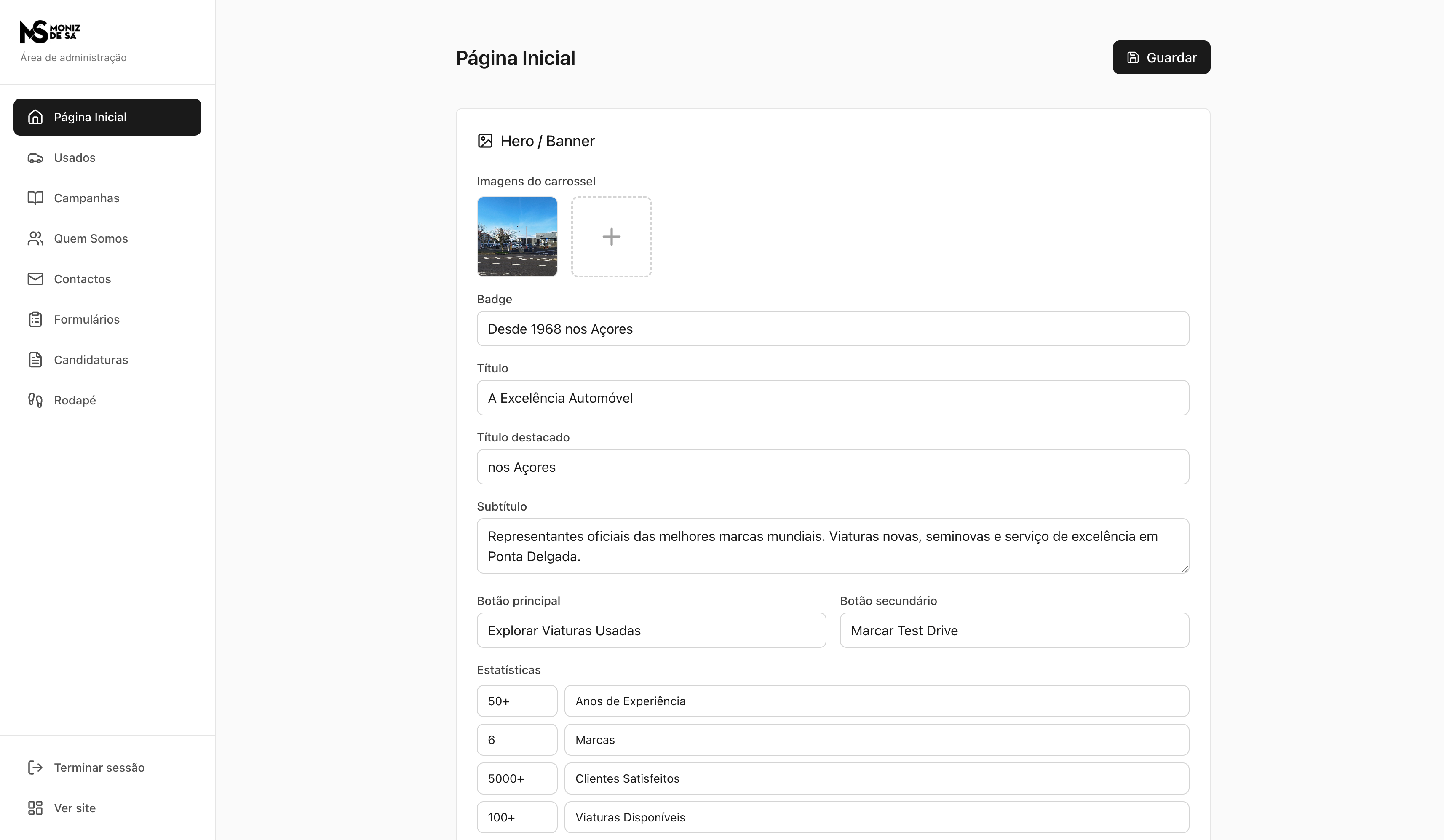 A simple, intuitive backoffice